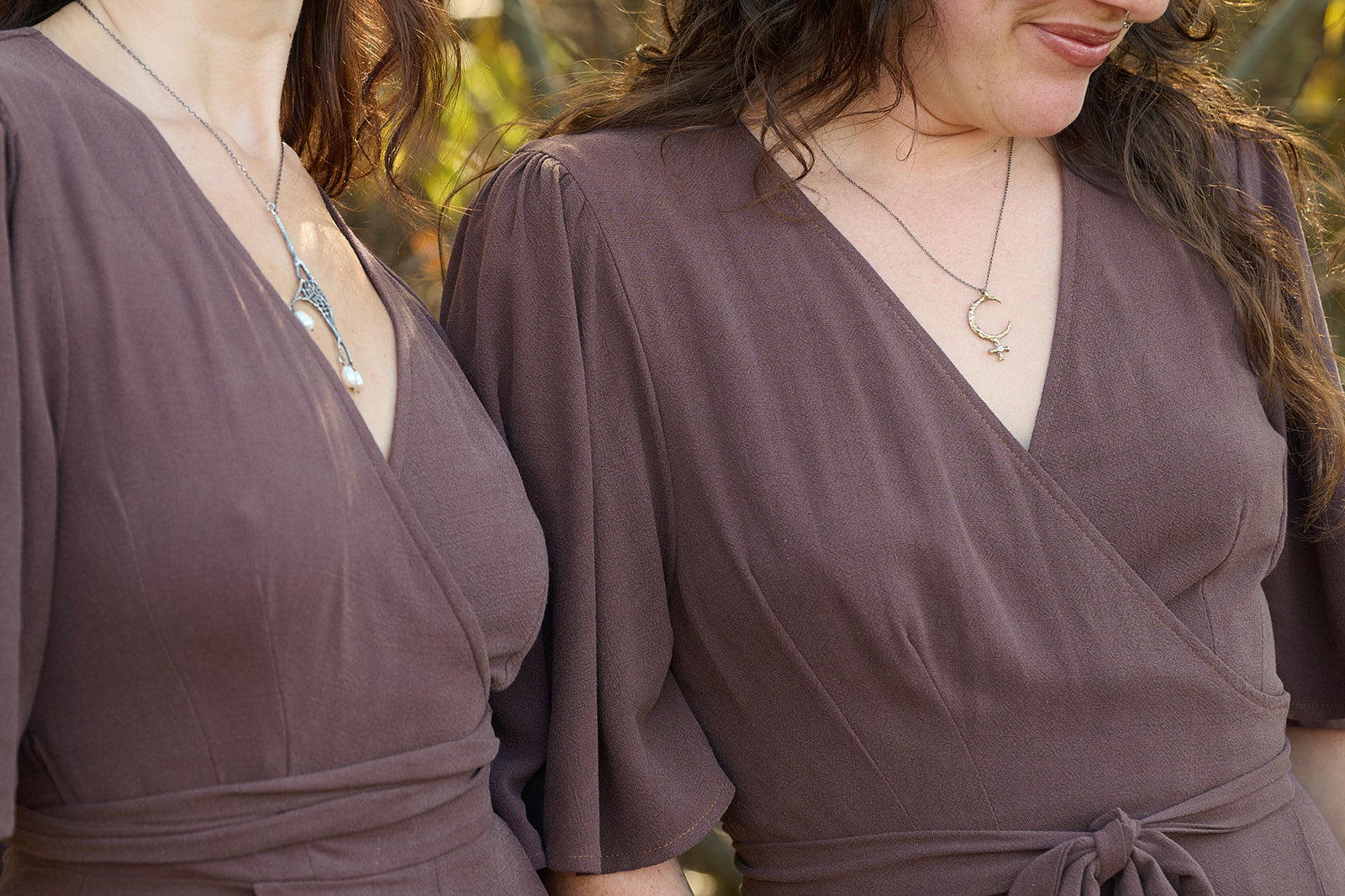 Artemis Fluttersuit in Brown Mauve Linen