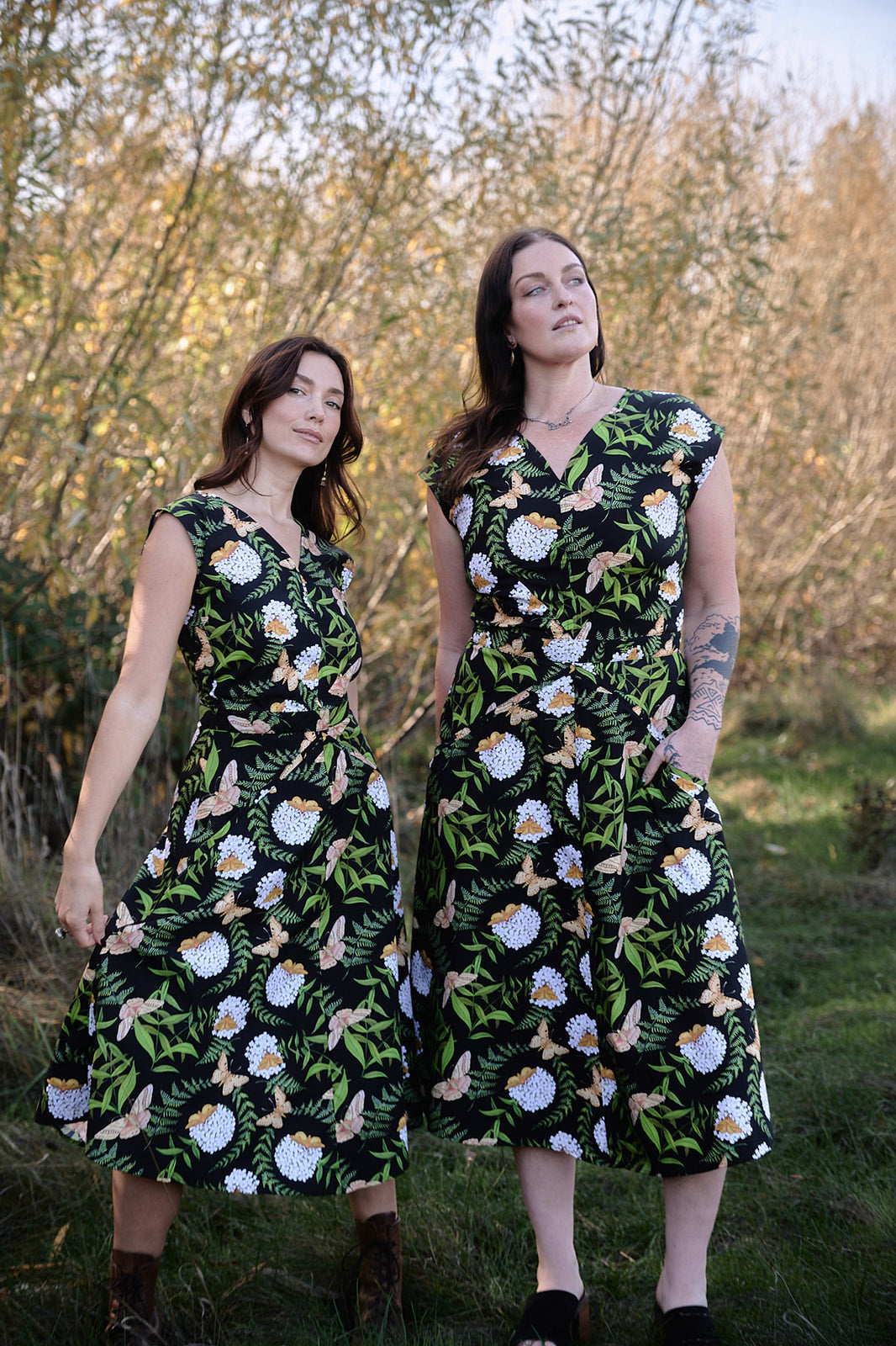 Xena Dress in Fern &amp; Flox by Swan Bones