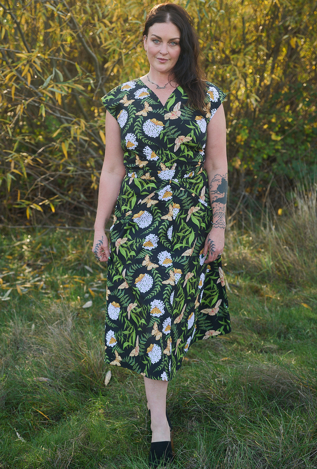 Xena Dress in Fern &amp; Flox by Swan Bones