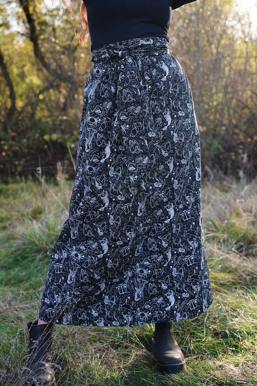 Maxi Wrap Skirt in Cotton Astrology