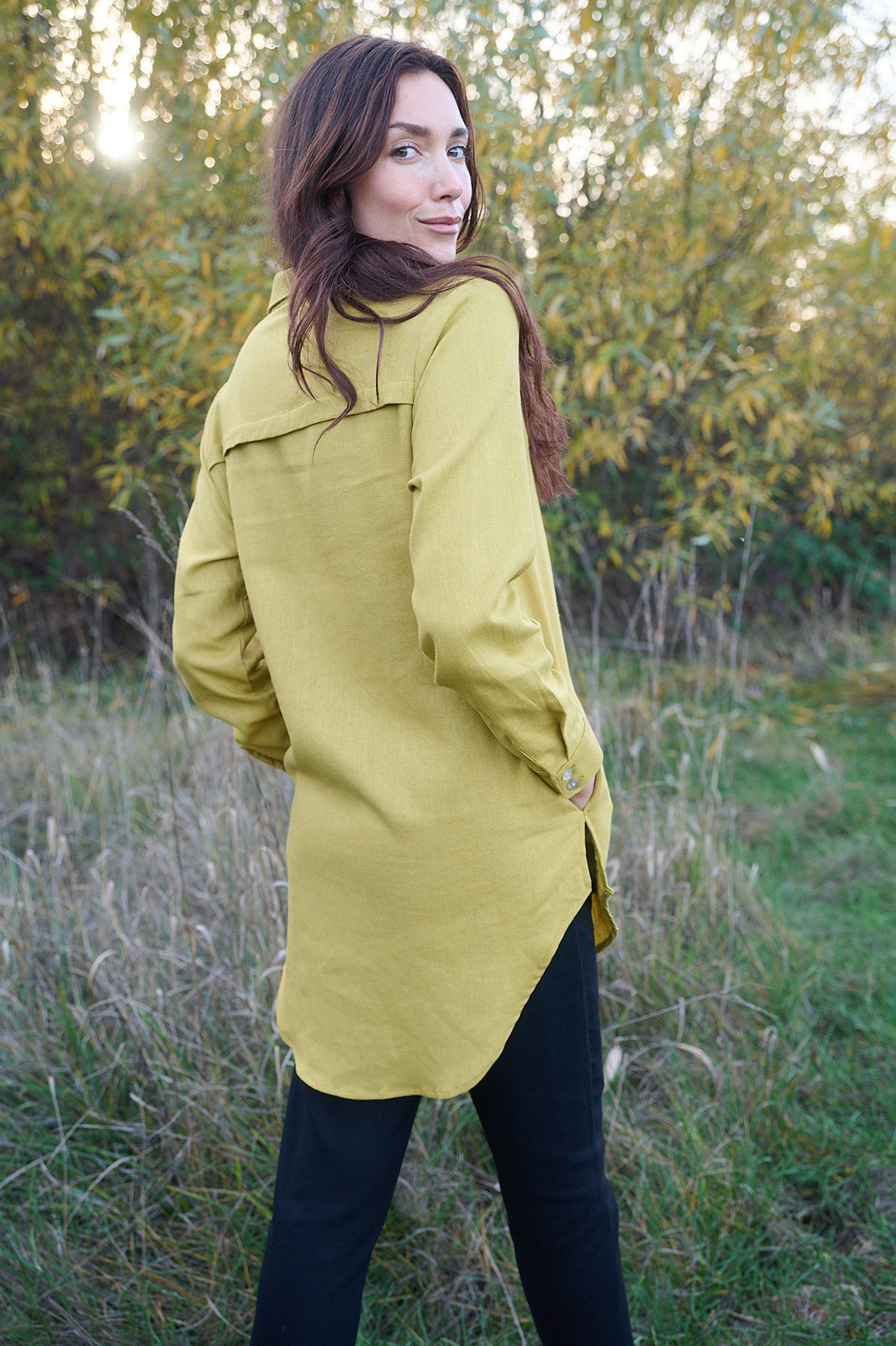Cora Cover Up in Mustard Linen
