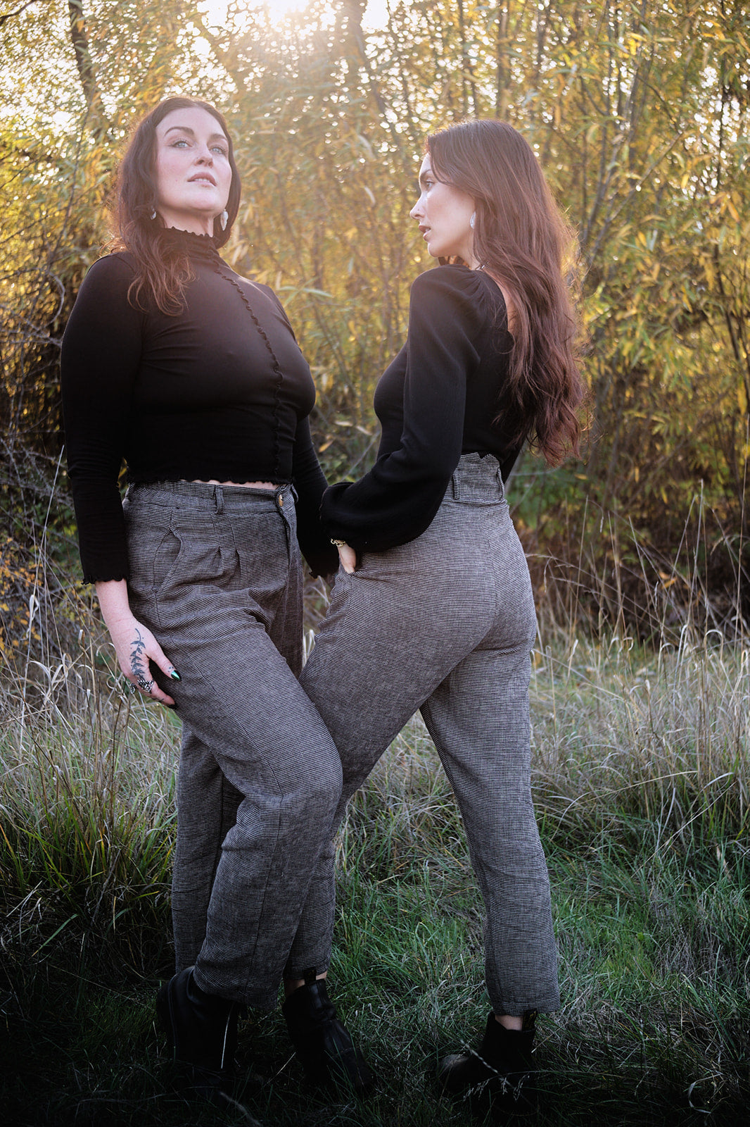 Perfect Pant in Black and Gray Checker