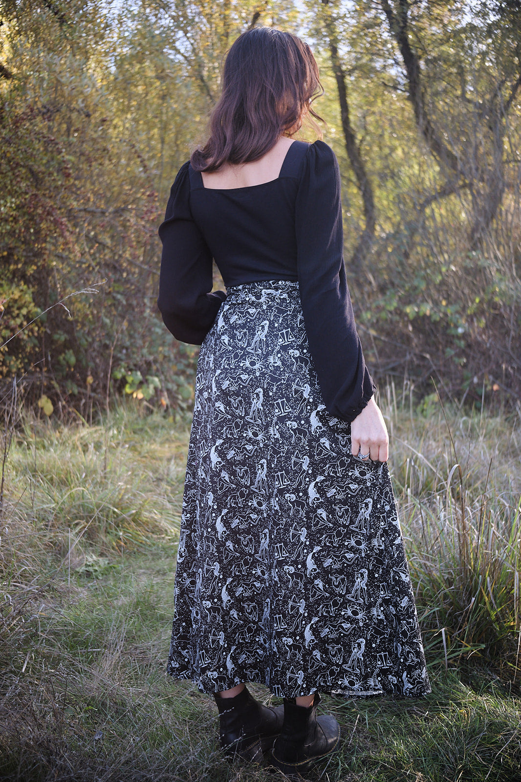 Maxi Wrap Skirt in Cotton Astrology