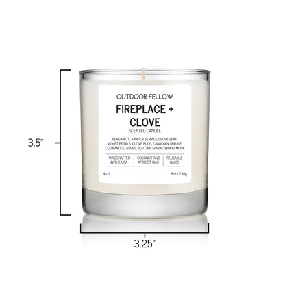 Outdoor Fellow Candles Fireplace and Clove Scented Candle