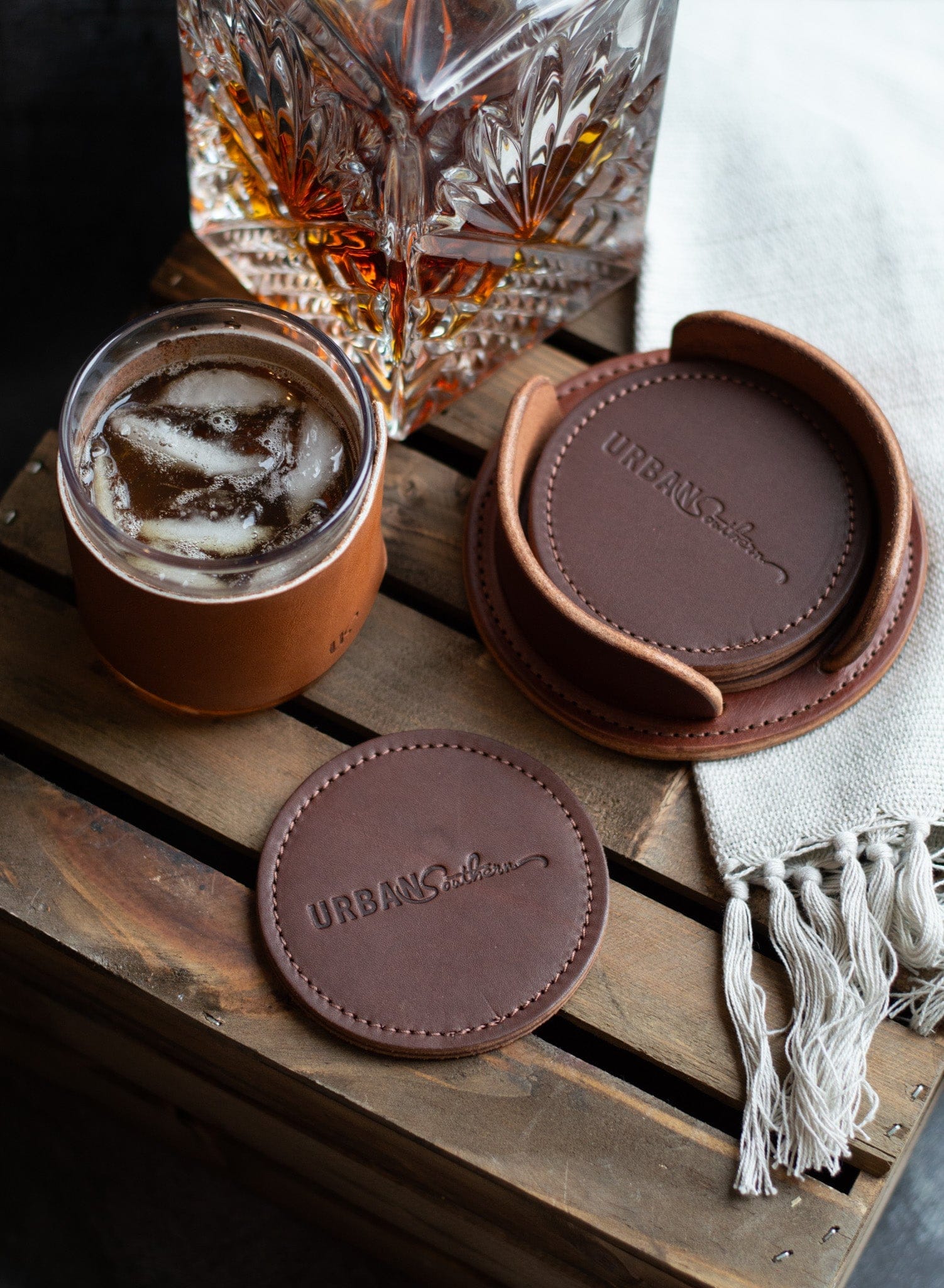 Urban Southern Accessories Leather Coaster
