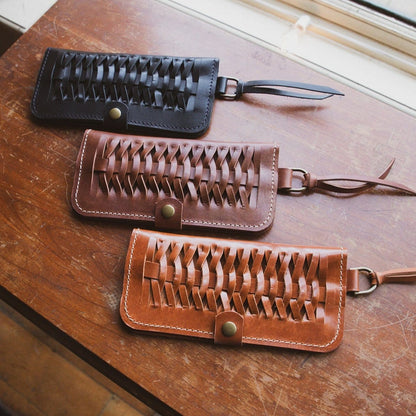 The Local Branch Wallet Woven Leather Fishtail Wallet - USA Made