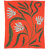 Biquette Throw Blanket Geranium in Merino Wool Flora Vision