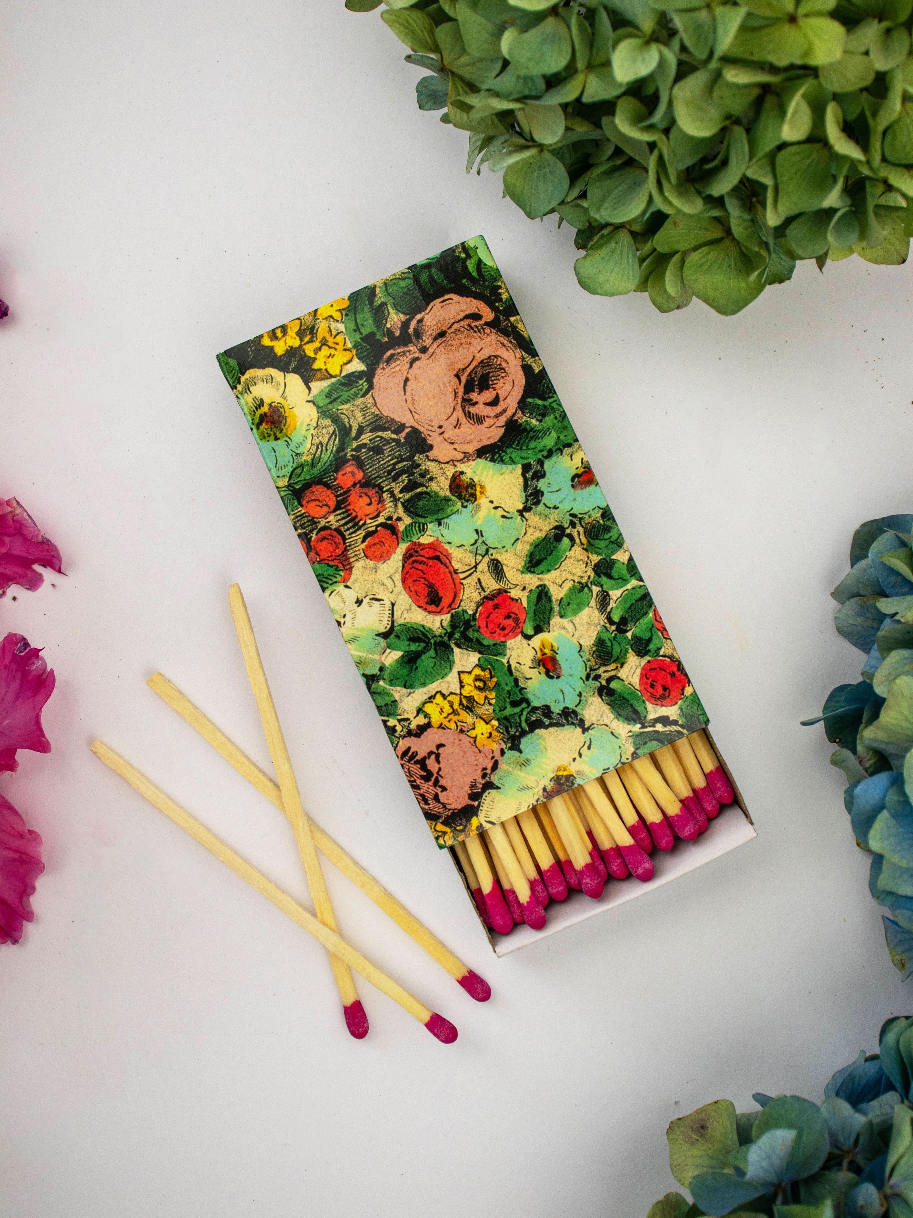 Ash &amp; Rose matches Floral Collage Opulent Designer Matchbox