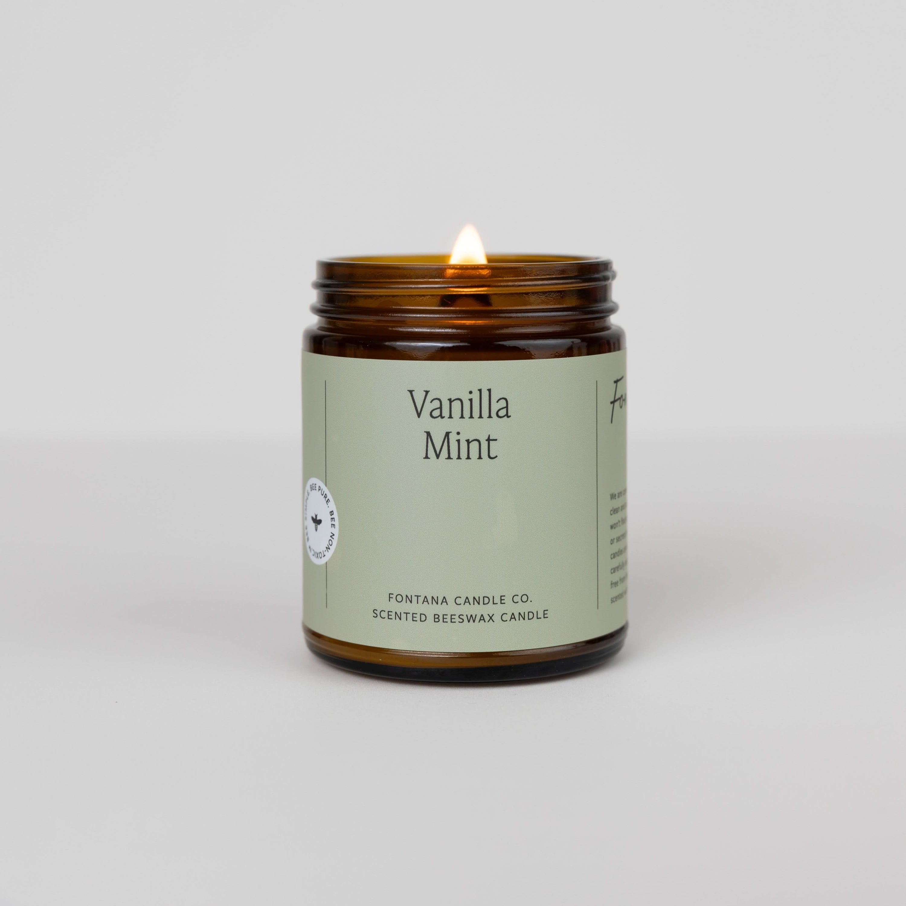 Fontana Candle Co Candles 9 oz Straight Sided Jar Vanilla Mint Jar Candle