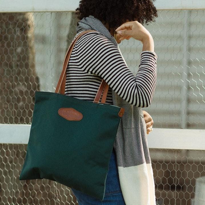 The Local Branch Waxed Canvas Green Forager Canvas Tote - USA Made