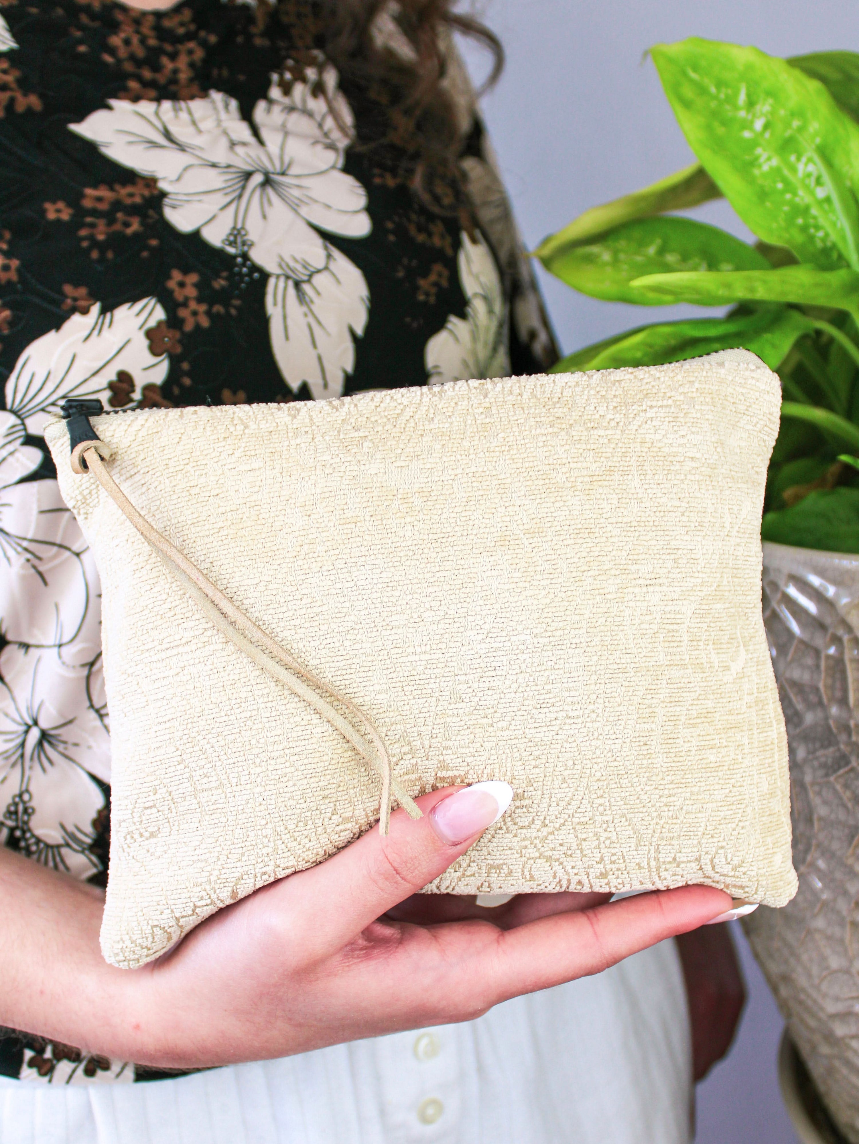 Ash &amp; Rose purse French Chenille Jacquard Clutch