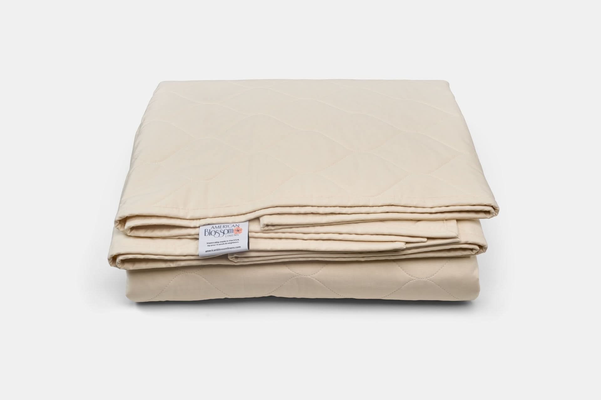 American Blossom Linens Quilt &amp; shams Queen / Natural Cotton Quilted Bedspread