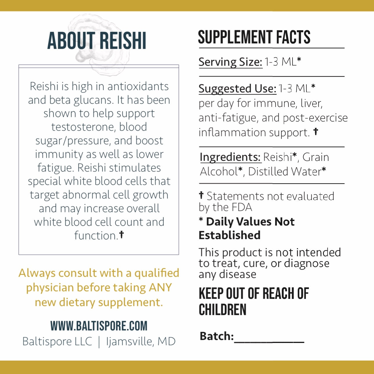 Reishi Mushroom Tincture - My American Goods