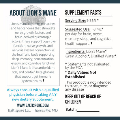 Lion’s Mane Mushroom Tincture - My American Goods