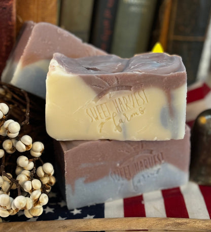 Two bars of soap with &