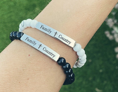 God, family, country bracelet