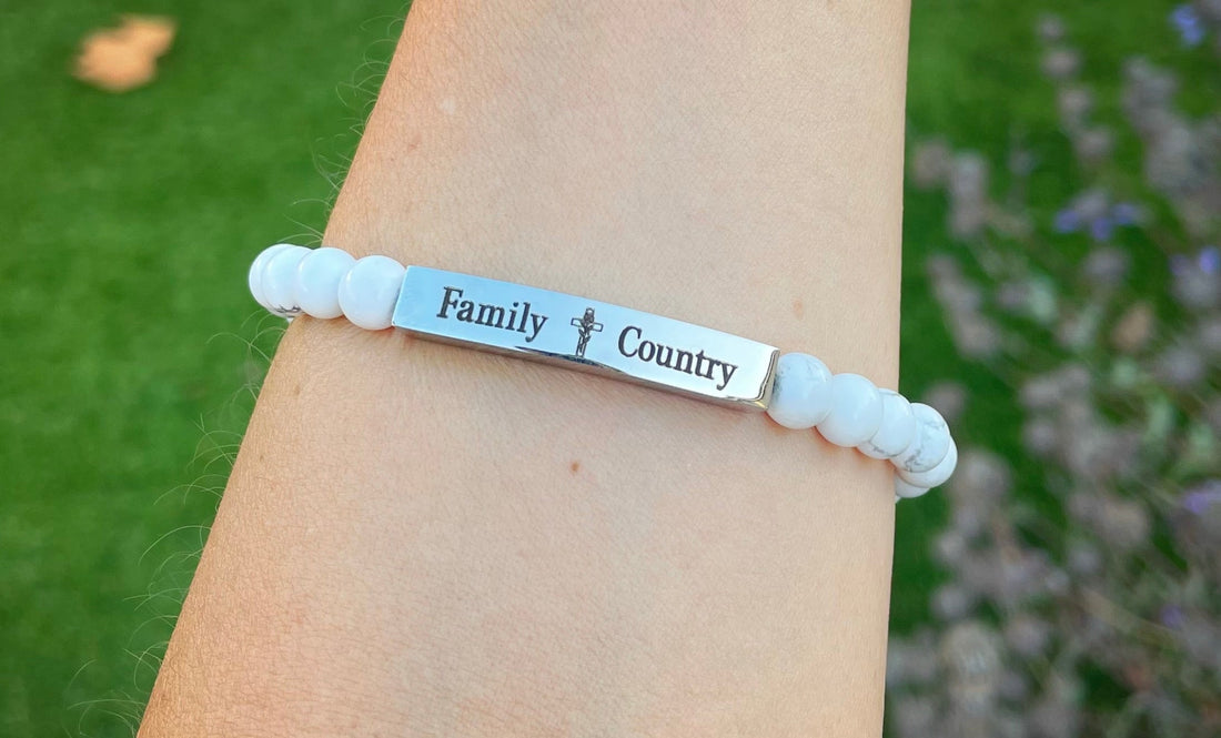 God, family, country bracelet