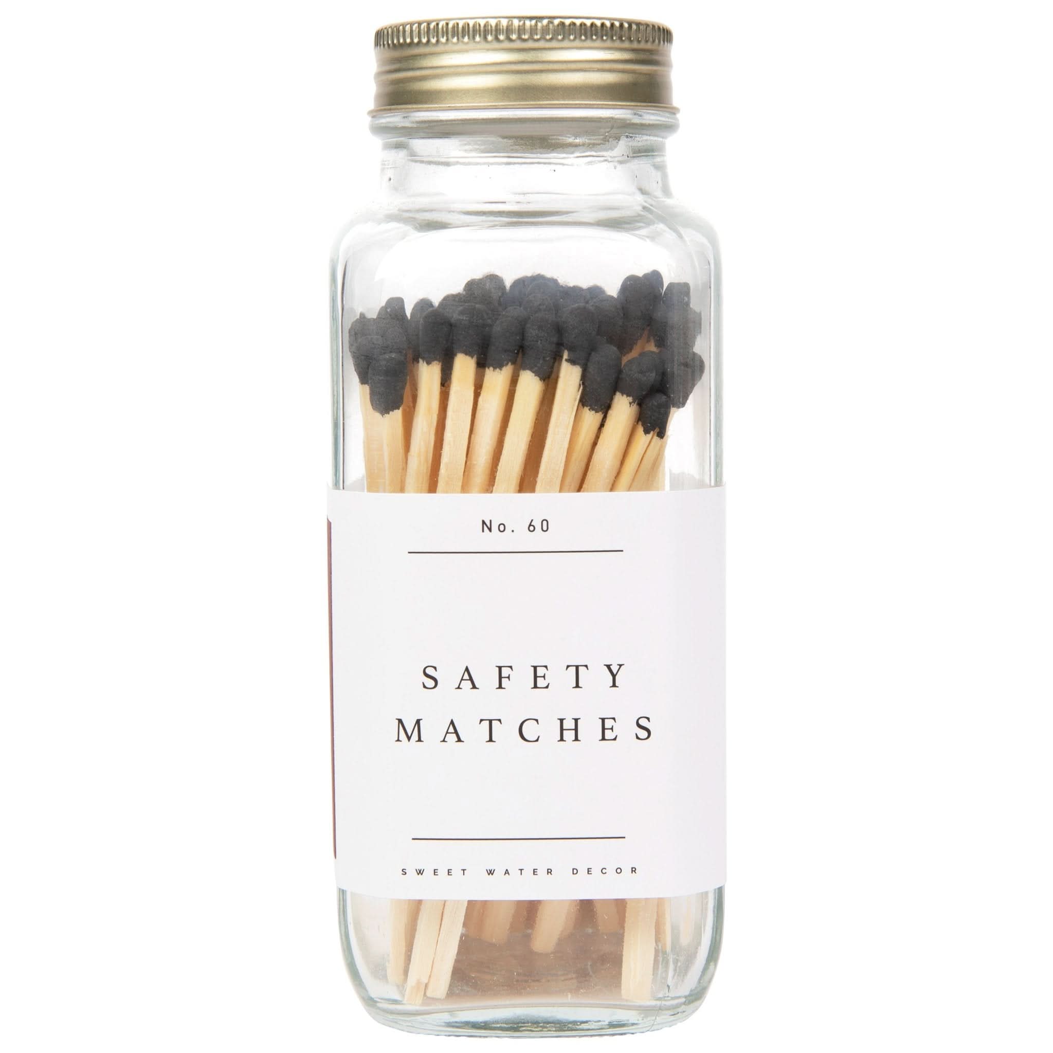 Sweet Water Decor Matches Black Tip Safety Matches - 60 Count, 3.75"