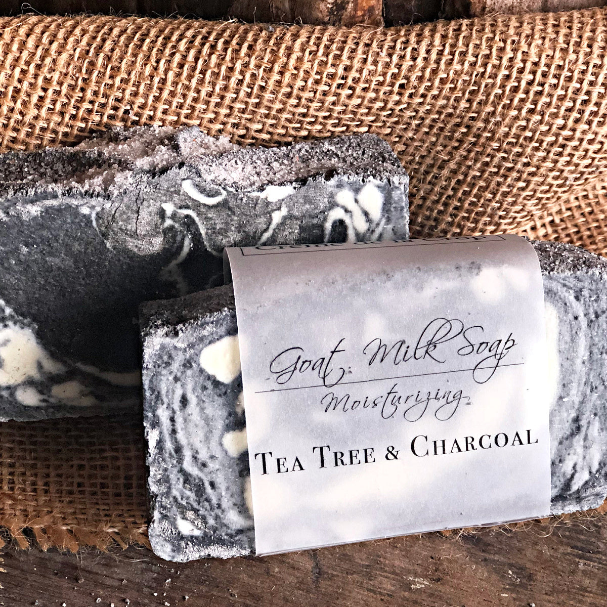Goats Milk Soap - Tea Tree &amp; Charcoal (Exfoliating)
