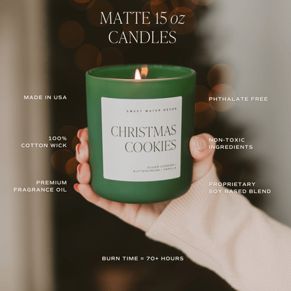 English Meadow Soy Candle - Green Matte Jar - 15 oz (Wildflowers and Salt) - My American Goods