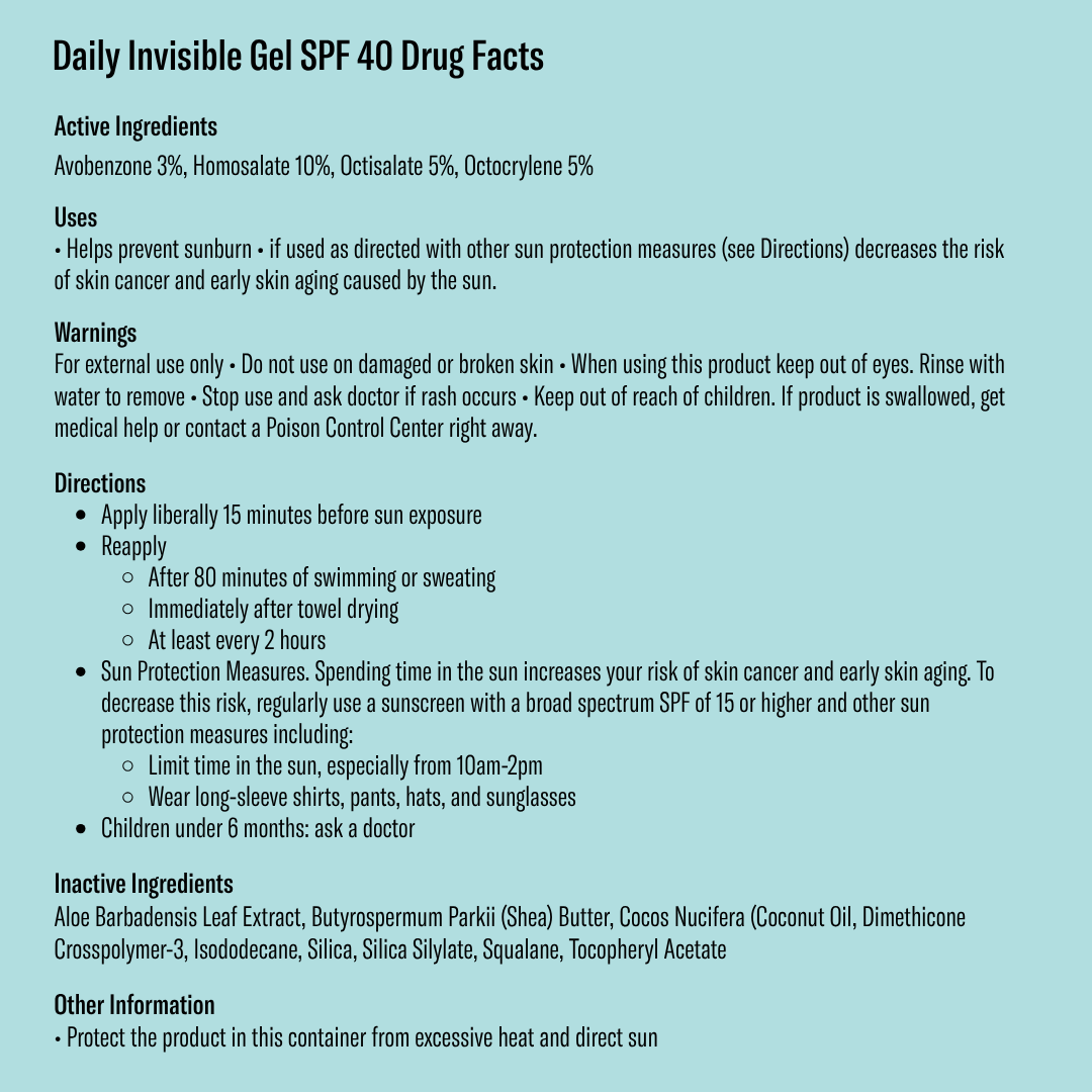 Bask Suncare Sunscreen Daily Invisible Gel SPF 40 Sunscreen