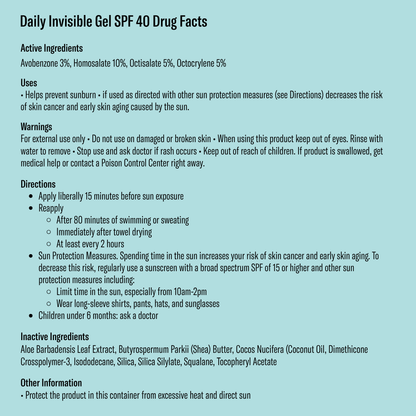 Bask Suncare Sunscreen Daily Invisible Gel SPF 40 Sunscreen