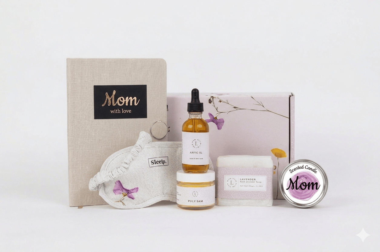 Lizush Gift set for mom Pampering Mother’s Day Gift Box – Handmade Natural Skincare &amp; Spa Kit
