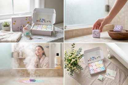 Shower Steamers, Set of 12 big fizzies, Cheer up Gift Set, Relaxing Gift Box