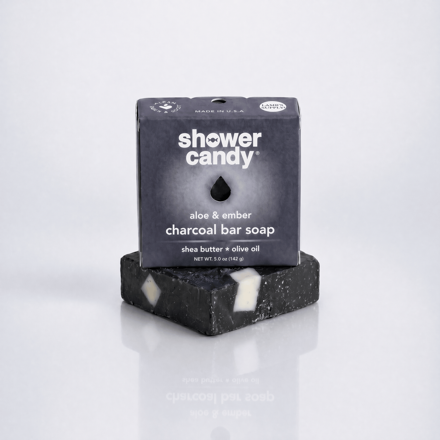 SHOWER CANDY Aloe &amp; Ember Charcoal Bar Soap