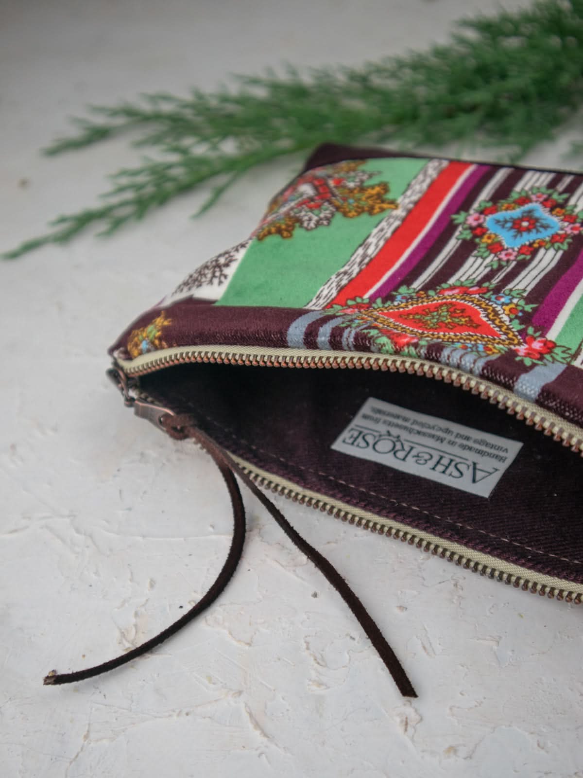 Ash &amp; Rose Geo Paisley Velvet Clutch