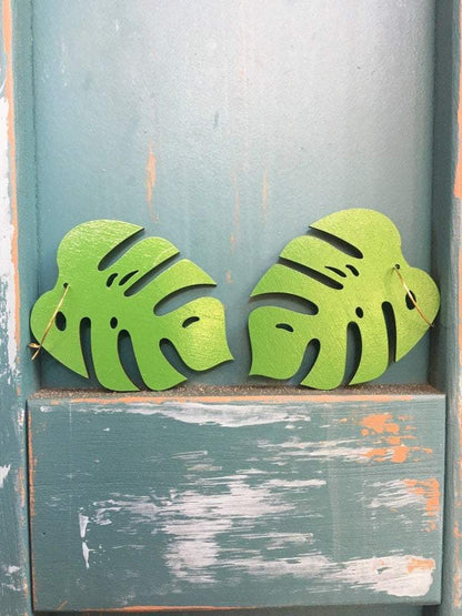 Monstera Statement Hoops Giant- 5 Colors Available