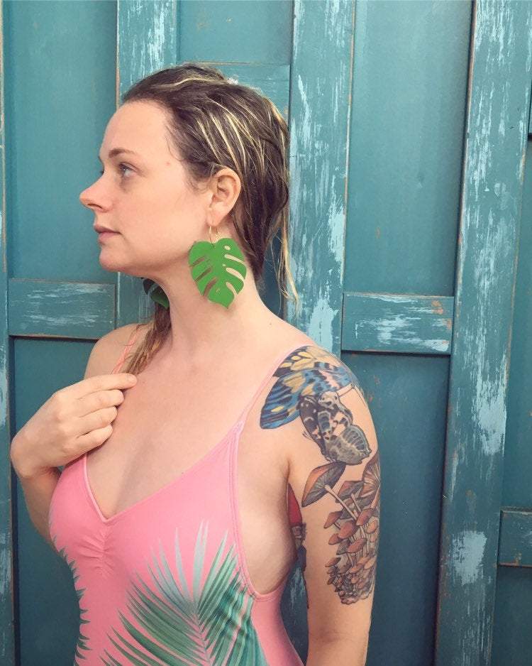 Monstera Statement Hoops Giant- 5 Colors Available