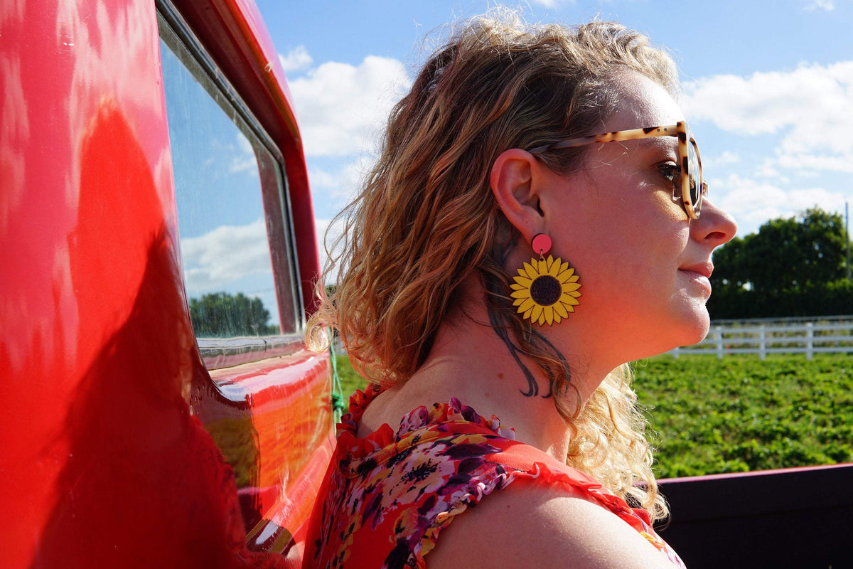 Sunflower Dangle Earrings