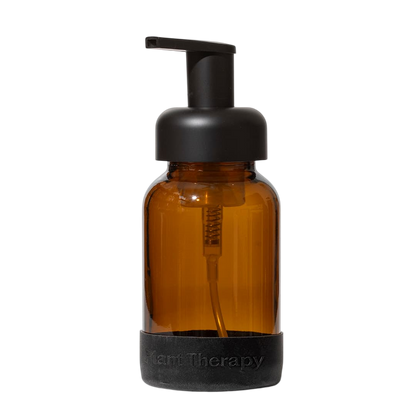 Glass Foaming Bottle with Black Silicone Sleeve 8 oz