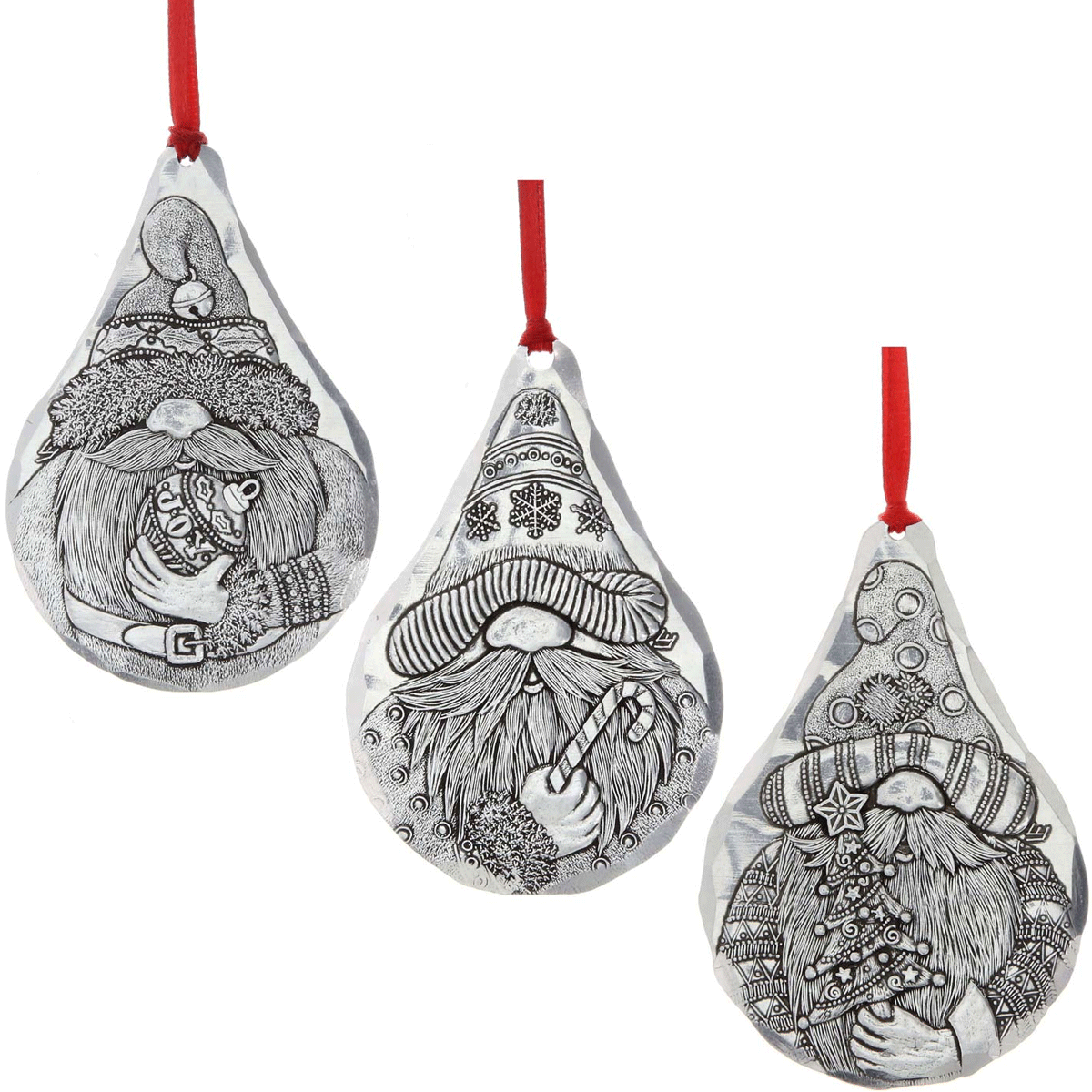 Holiday Gnome 3-Piece Ornament Set