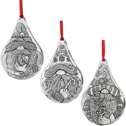 Holiday Gnome 3-Piece Ornament Set