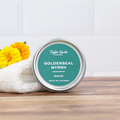 Goldenseal Myrrh Organic Salve | burn + wound - My American Goods