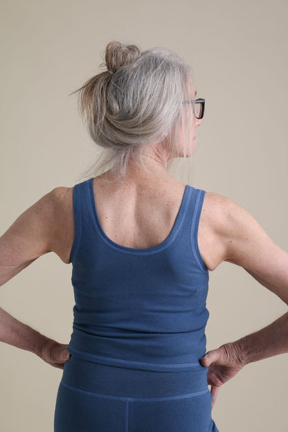 Crop Tank in Azure
