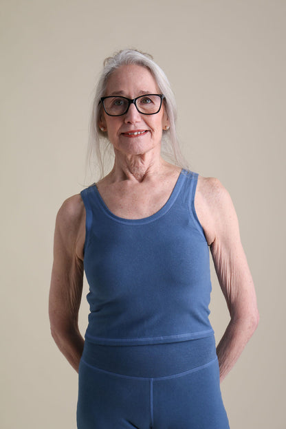 Crop Tank in Azure