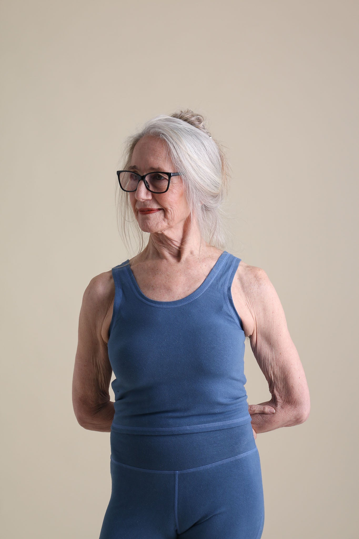Crop Tank in Azure