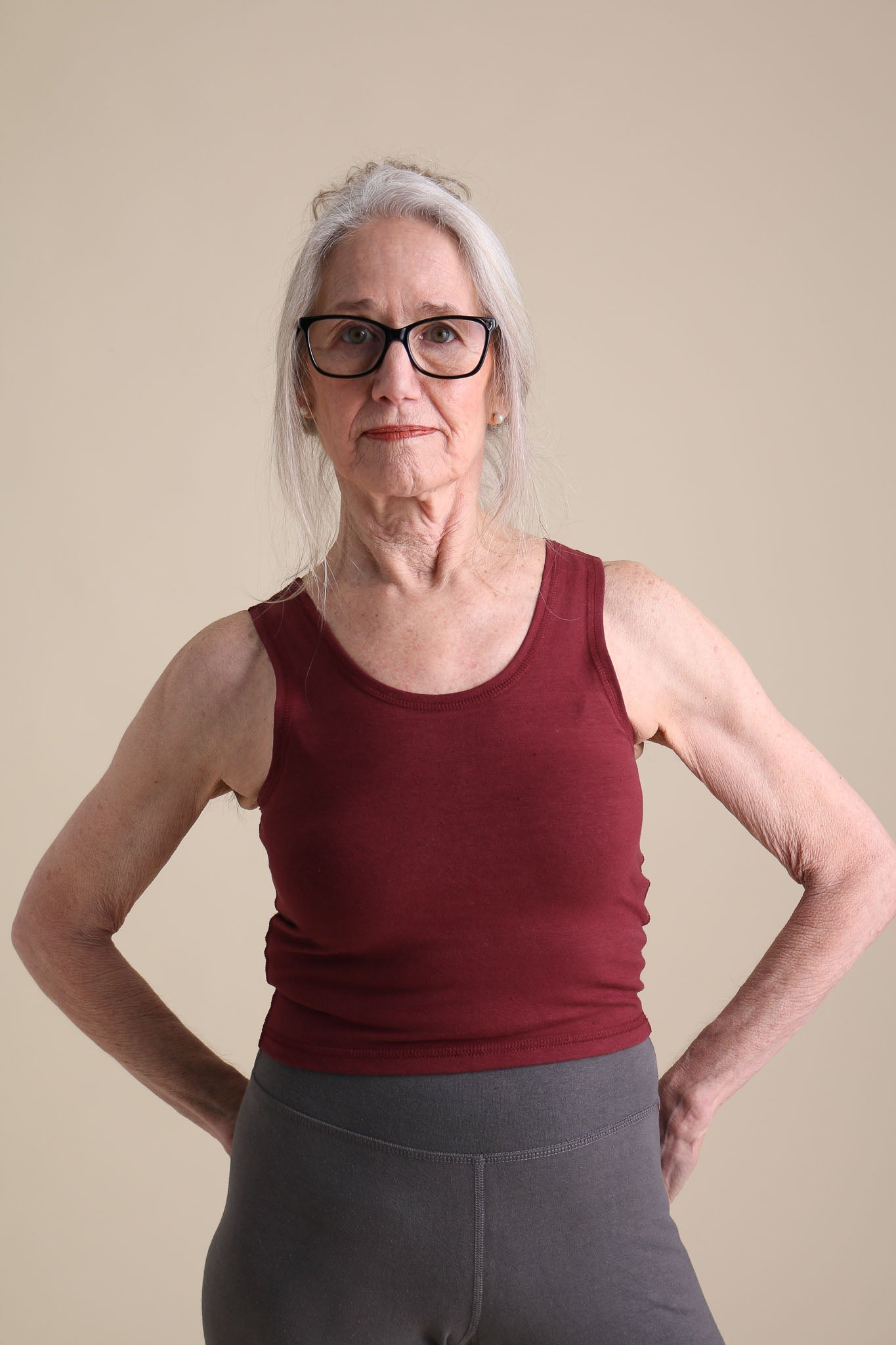 Crop Tank in Cranberry