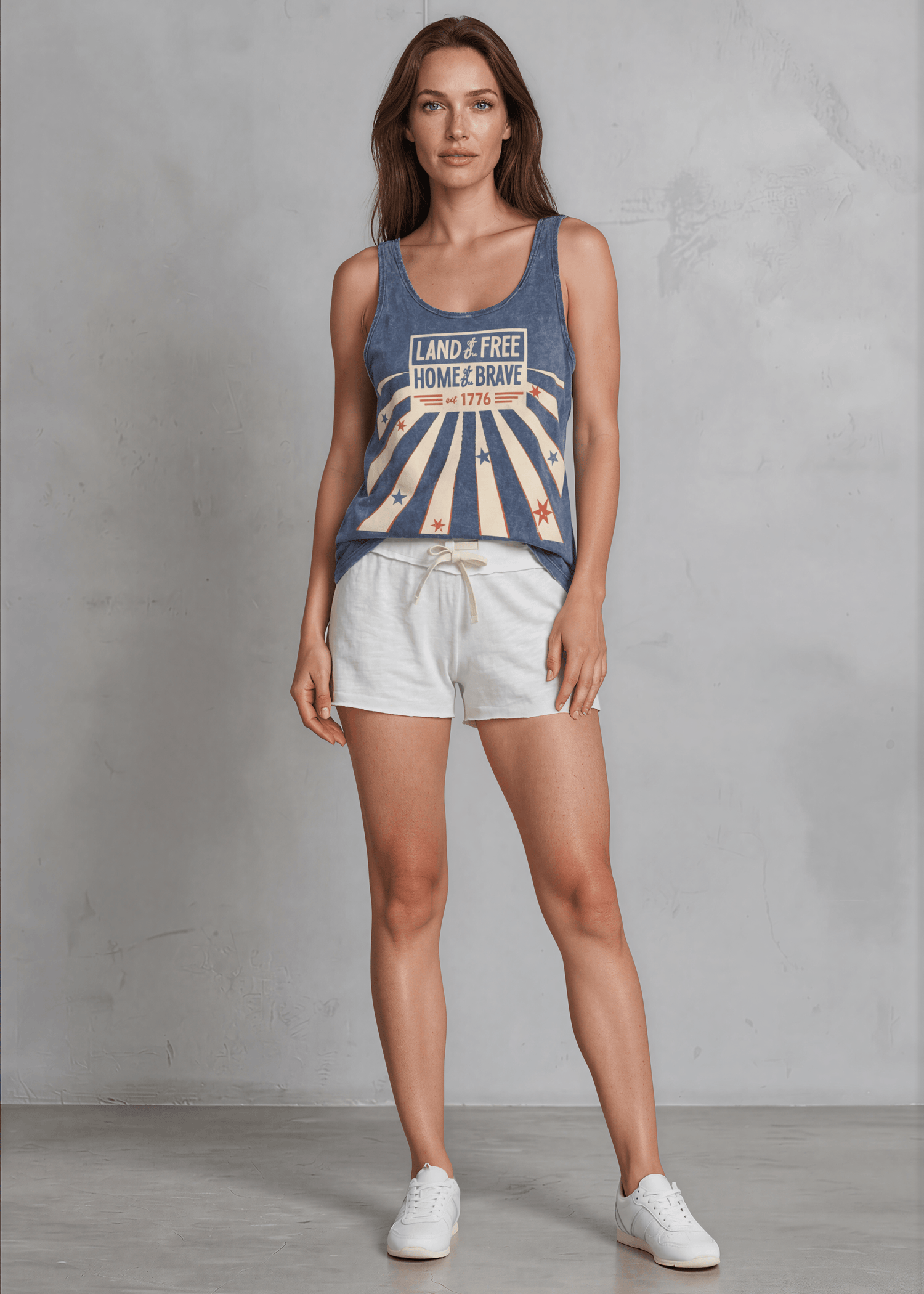 Crazy Cozy Cool Sleeveless Tops and Tanks Made in USA Patriotic Land of the Free Home of the Brave Tank Top