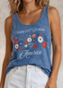 Crazy Cozy Cool Sleeveless Tops and Tanks Light Denim / Happy 250 Birthday / Small Happy 250th Birthday America Tank Top | Light Denim