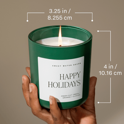 English Meadow Soy Candle - Green Matte Jar - 15 oz (Wildflowers and Salt) - My American Goods