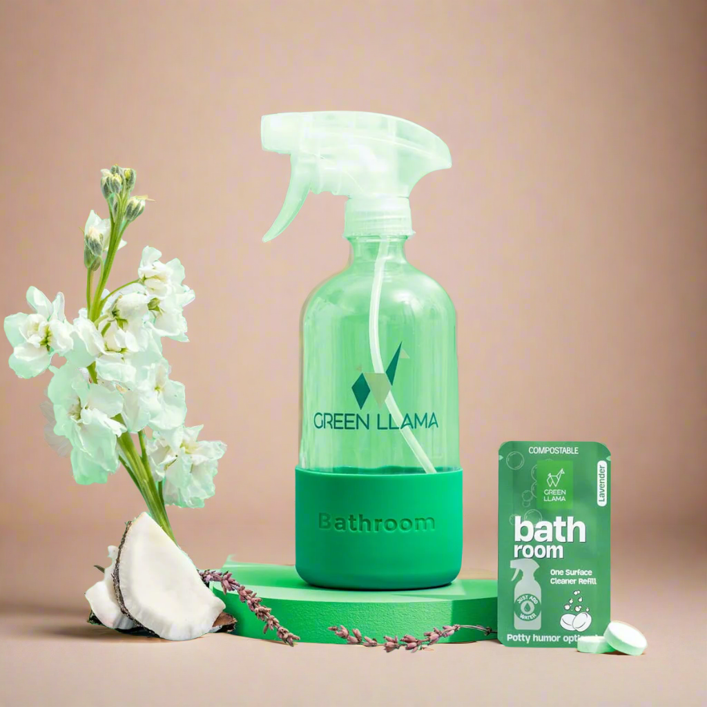 Bathroom Spray Glass Bottle Cleaning Kit with Lavender - My American Goods