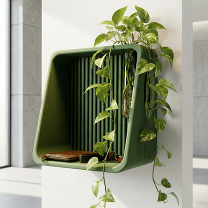 Rosebud HomeGoods Floating Shelf Green Modern Floating Wall Shelf, Propagation or Reed Diffuser