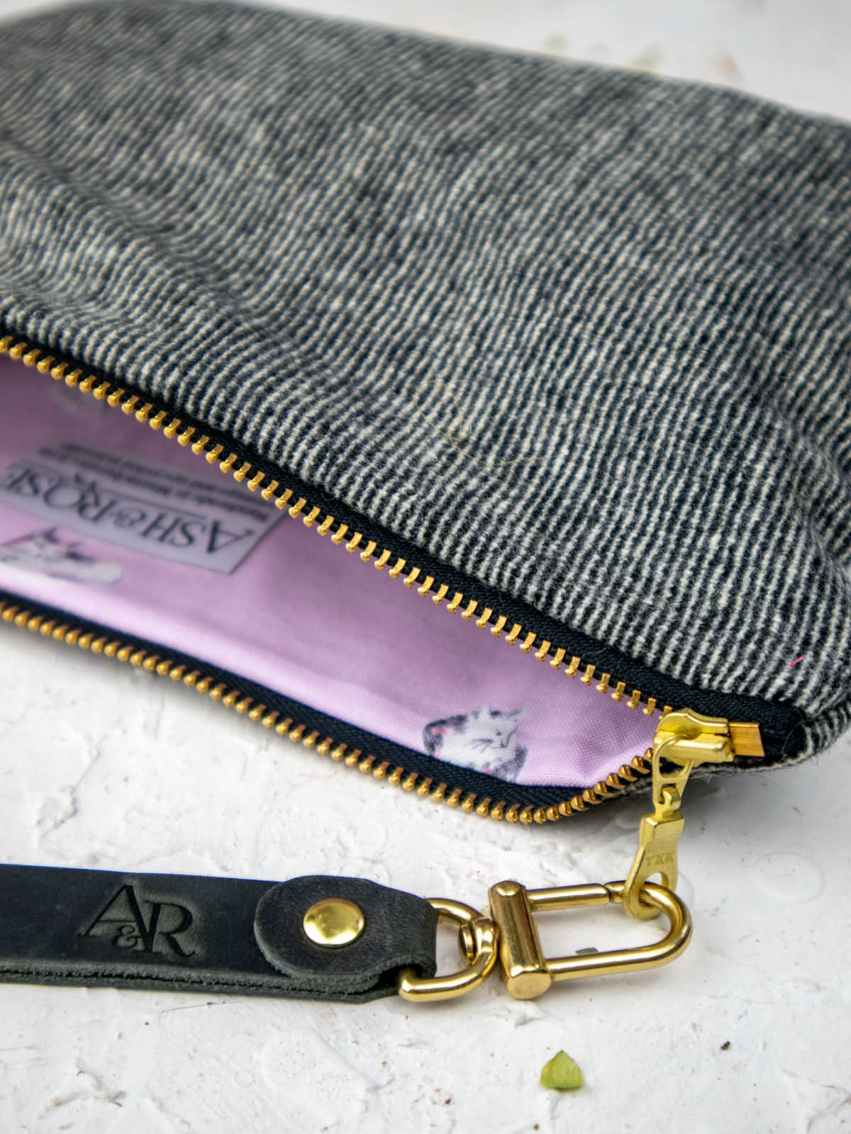 Ash &amp; Rose Felina Tweed Wristlet