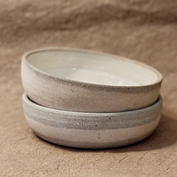 7" Grey and White Marbled Ceramic Coupe Bowl - My American Goods