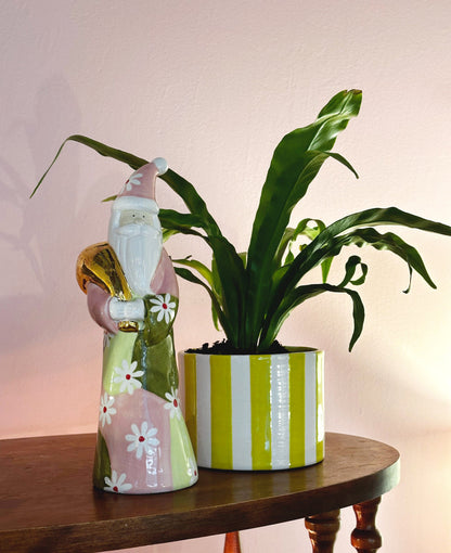 Ruby Clay Company Big Top Stripes Handpoured Candle &amp; Vase