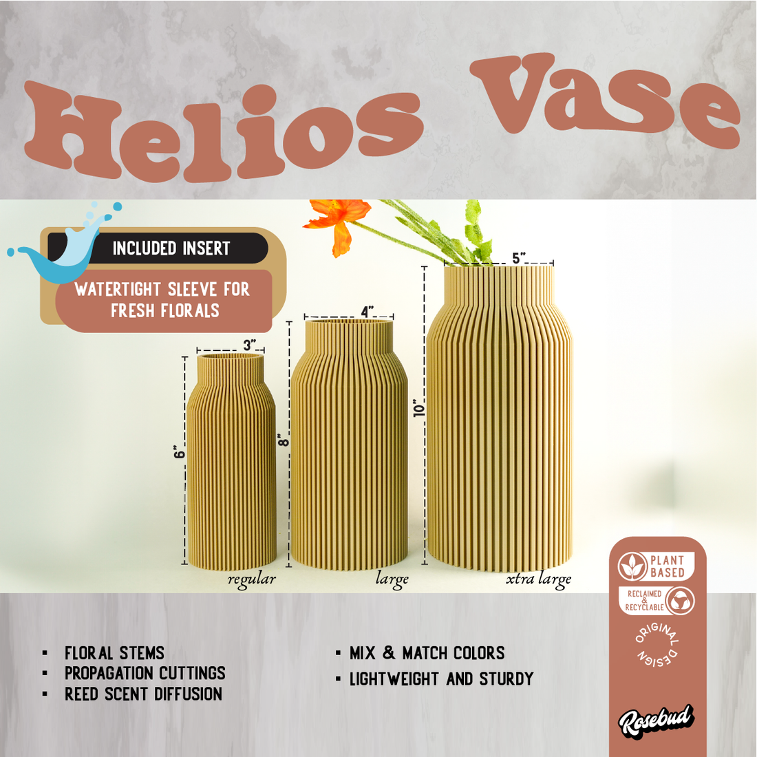 Helios Fresh Floral Vase - My American Goods